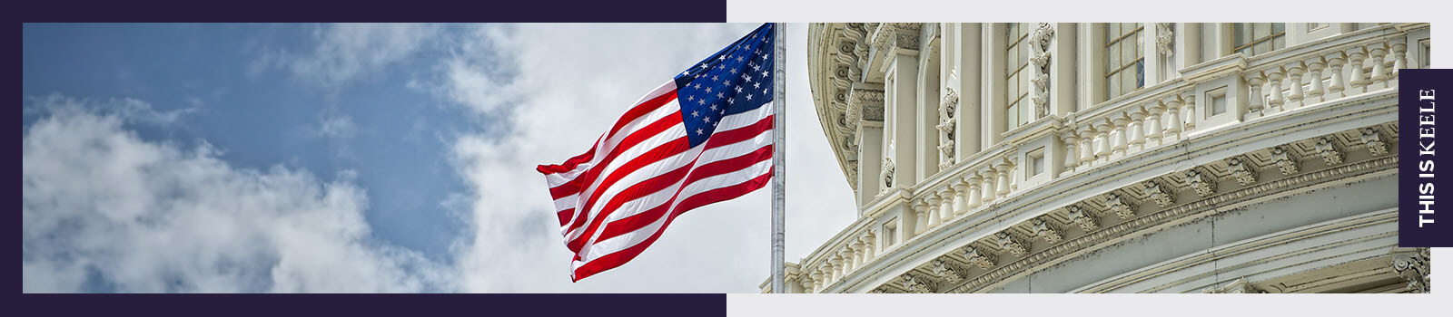 American flag near the Capitol building